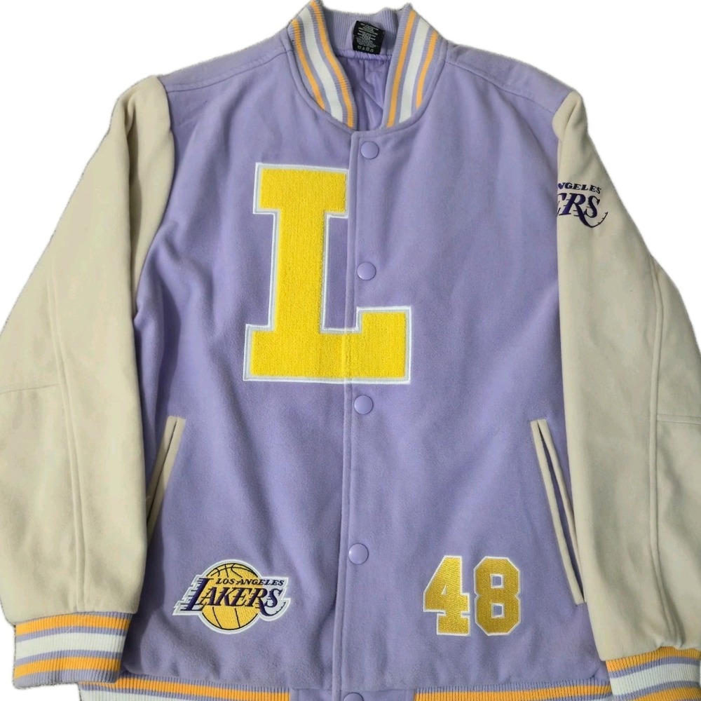 NBA Los Angeles Lakers Varsity Jacket Mens Size Large Ultra Game Day Snap